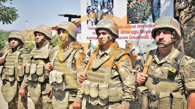 Azerbaycan askerleri elleri tetikte nöbette